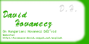 david hovanecz business card